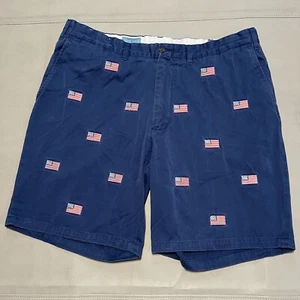 Castaway Nantucket Men USA Flag Shorts 100% Cotton Navy Blue July 4th Chino-40-X - Picture 1 of 13