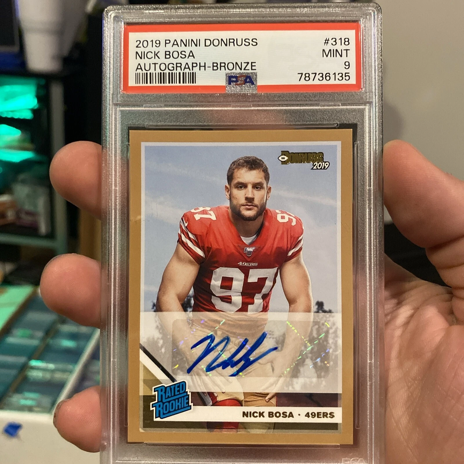 Nick Bosa 2019 Panini Donruss #318 Rated Rookie RC Bronze Auto Autograph