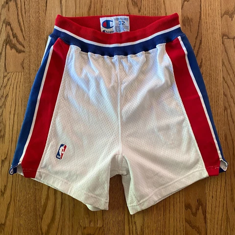 90s Detroit Pistons Champion Team Issued Pro Cut Authentic Game Shorts sz 32 S M Cover