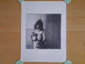 Original 7x7 Zoll Bleistiftzeichnung einer nackten Frau vom Künstler ARTuro - Bild 1 von 4