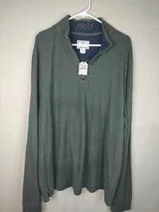 New Jos A Bank 1905 Sweater XXL Dark Green Tailored Fit Quarter Zip Sweatshirt - Picture 1 of 6