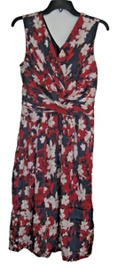CLASSIQUES ENTIER SILK BLEND MULTI-COLORED SLEEVELESS FLORAL DRESS SZ 10 - Picture 1 of 4