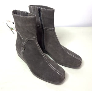 La CANADIENNE Wildleder Stiefeletten wasserdicht Keilabsatz, braun, Größe 7,5 M - Bild 1 von 19