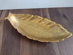 Vintage Antique Pickard Gold Encrusted Etched Design Leaf Dish Tray Platter - Picture 1 of 7