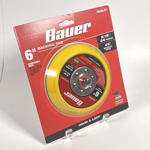 Bauer 6+ Backing Pad Hook & Loop 5/16” 24 Thread For Use with 6” Polisher NEW! - Picture 1 of 3