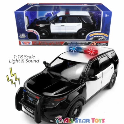Motormax 1:18 2015 Ford Explorer Police Interceptor LIGHT & SOUND 73996 Blank BW - Image 1 of 2