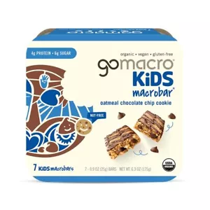 Kids MacroBar Organic Vegan Snack Bars - Oatmeal Chocolate Chip Cookie 0.90 O... - Picture 1 of 4