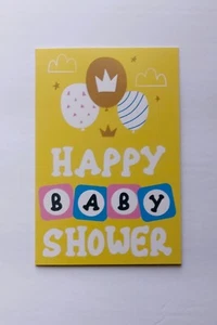 Baby Shower Greeting Card, Happy Baby Shower, Orange, Blank - Picture 1 of 1