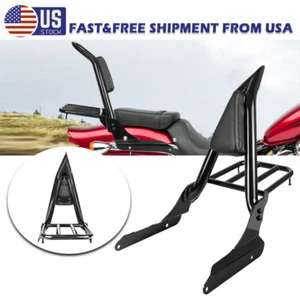 New For Shadow VT600 Honda Steed VLX600 Backrest Sissy Bar Set Luggage Rack Kit - Picture 1 of 11