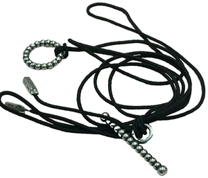 PANDORA | BLACK HOOK & EYE BRACELET ✪NEW✪ 590706CBK-100 925 ALE SILVER TIP RARE - Picture 1 of 14