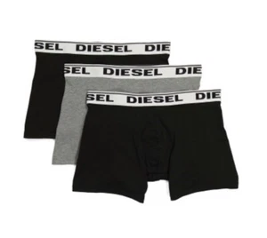 Diesel Sebastian Long Boxer Briefs 3 Pack Black/Gray NWT Mens Size LARGE 33-35 - Picture 1 of 3