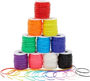 Je 50 Yards Kunststoff Gimp Schnur in 10 Farben zum Basteln, 10 Spulen - Bild 1 von 11