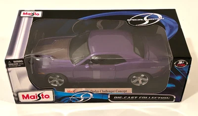Maisto 2006 Dodge Challenger Concept Die Cast Model Car PURPLE 1:18 Scale - Image 1 of 4