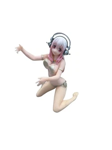 Super Sonico Drink Holder Figura Blanco Bikini Traje de Baño Nitro+ Anime Furyu - Imagen 1 de 7