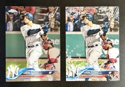 AARON JUDGE - 2018 TOPPS CHROME and 2018 TOPPS WALMART HOLIDAY SNOWFLAKE #HMW-99 - Image 1 of 2
