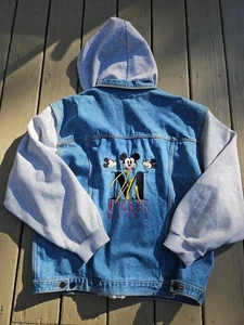 Vintage Rare 90’s Mickey Inc Mickey Mouse Denim Hoodie Jacket Size Adult XXL  - Bild 1 von 10