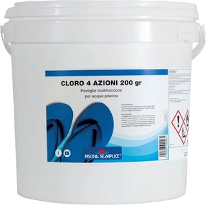 - Cloro 4 Azioni Kg.10 - Nuovo Prodotto Multifunzione SENZA RAME in Past. 200Gr: - Foto 1 di 12