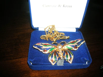 Camrose & Kross - Jacqueline Kennedy Butterfly Pin / Pendant w/ Chain/Box - Image 1 of 4