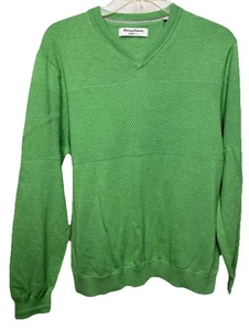 Tommy Bahama IslandZone Men’s Medium Green Knit Pullover Sweater V-Neck - Picture 1 of 7
