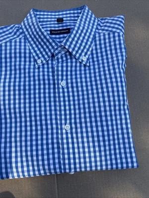 Camisa Bergdorf Goodman Para Hombre 100% Algodón Hecha en Italia XL Manga Larga a Cuadros Foto 1 de 4