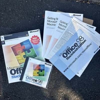 Microsoft Office 98 Macintosh Edition Complete W/Booklets/Key Upgrade Edition - Image 1 of 4