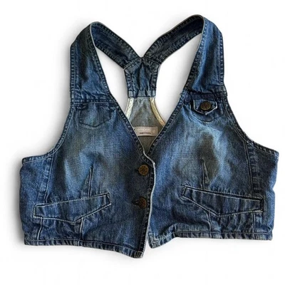 Hot Options Denim Vest Size 10 Y2K - Image 1 of 4