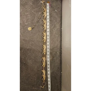Vintage Gold Tone Panther Leopard Chain Belt Runway Statement Fashion 26" Long - Picture 1 of 10