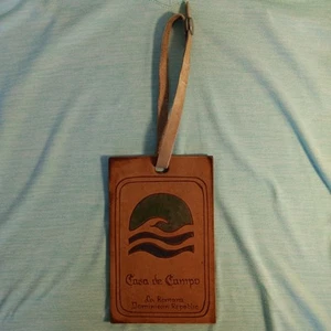 Vintage Engraved Leather Golf Bag Tag Casa De Campo Dominican Republic - Picture 1 of 12