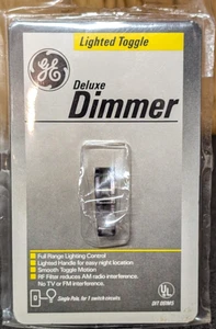 GE Deluxe Dimmer chiaro illuminato interruttore a levetta monopolare vintage 1988 ~ spedizione gratuita - Foto 1 di 6