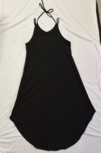 Kleines schwarzes Kleid Gr. L Polyester Tankträger mit Holter zum Binden V-Ausschnitt - Bild 1 von 9