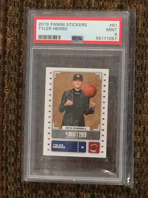 2019-20 Panini Album Stickers Tyler Herro #91 PSA 9 Rookie RC - Image 1 of 2