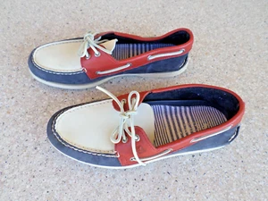 Zapatos de barco de cuero Sperry Top-Sider rojo/blanco/azul. Hombre 11 M - Imagen 1 de 6