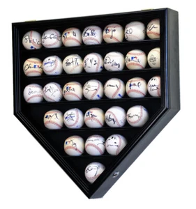 30 Baseball Ball Display Case Cabinet Holder Rack Home Plate Shaped w/98% UV Pro - Picture 1 of 35