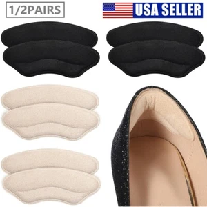 2Pairs Non-Slip Fabric Shoe Pads Cushion Liner Grip Back Heel Inserts Insoles US - Picture 1 of 21