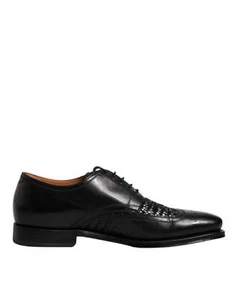 Dolce&Gabbana Men Black Derby Shoes Leather Lace Up Party Wingtip Dress Booties - Picture 1 of 8