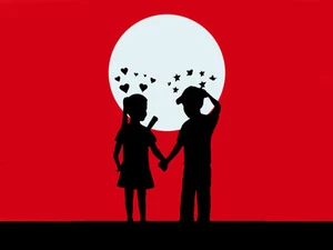 BANKSY STREET ART CANVAS PRINT love hurts stars 8"X 10" fake poster wide Red - Picture 1 of 1