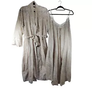L Papinelle Robe & Nightie Set Cotton Silk Sakura Cherry Blossom Nightgown Lace - Picture 1 of 15