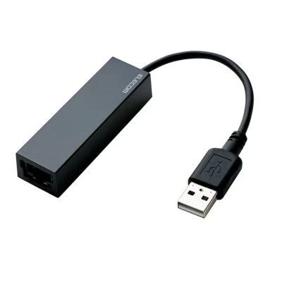 Elecom Wired LAN Adapter USB2.0 Black EDC-FUA2-B from Japan - Image 1 of 4