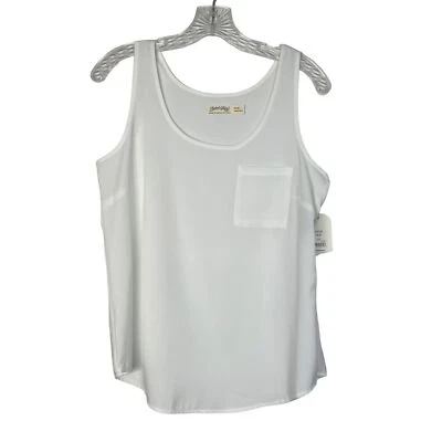 Faded Glory Sleeveless Blouse Tank Top Womens Small Arctic White New - Image 1 of 4
