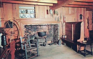 Postal de chimenea del siglo XVII habitación Concord Massachusetts sin publicar - Imagen 1 de 2