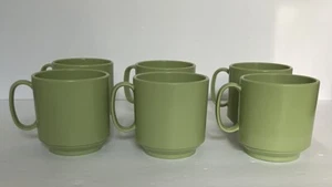6er Set Oneida Geschirr Melamin/Melmac Avocado Grün Kaffee/Teetassen MCM LESEN - Bild 1 von 8