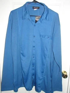 Neu mit Etikett Botany 500 blaues langärmliges feines Freizeithemd Polyester Knopfleiste Herren XL - Bild 1 von 1