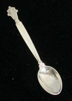  CUCHARA DEMITASSE GEORG JENSEN ACANTHUS VINTAGE PLATA ESTERLINA 3 3/4" Foto 1 de 3