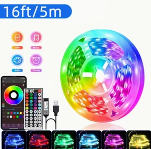 5M Led Strip Lights, Music Sync Led Lights with 44 Keys Remote and App Control - Picture 1 of 7