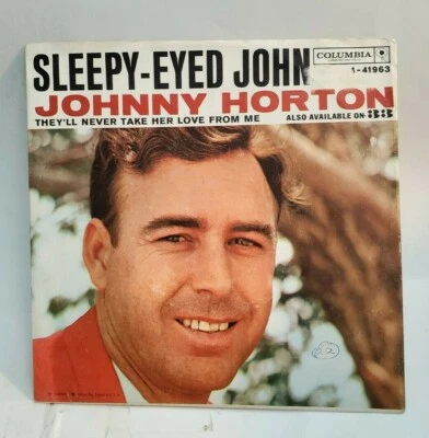 Johnny Horton  SLEEPY-EYED JOHN (ROCK N ROLL 45/PS) #41963 PLAYS VG++ NO NOISE! - Image 1 of 4