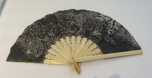 Fan Hand Bamboo Cloth Brown Handmade Indonesia New Avenico Summer Fashion #10 - Picture 1 of 24