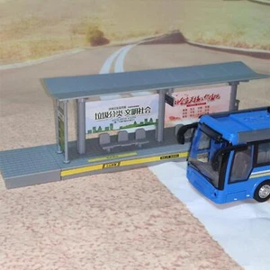 1/64 Scale Bus Waiting Stop Miniature Building Model for Diorama Model Cars - Picture 1 of 7