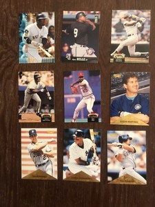 Lot of 50 premium baseball cards with Barry Bonds, Mo Vaughn, A. Belle, Piazza