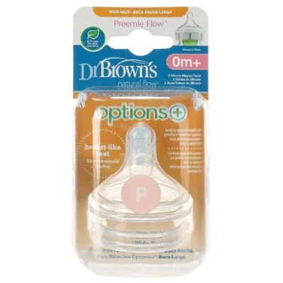Dr Brown's Preemie Flow Wide Neck Bottle Nipples 2pk WN020 - image 1 of 2