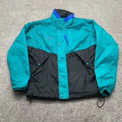 VINTAGE Columbia Jacket Medium Blue Black Radial Sleeve Ski Windbreaker Mens - Image 1 of 4
